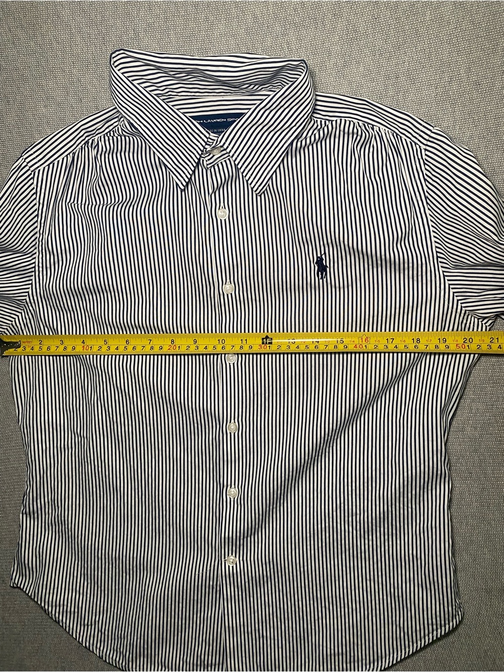 Ralph Lauren Sport Women's Striped White Navy Button Down Shirt Size 14 - Picture 4 of 7
